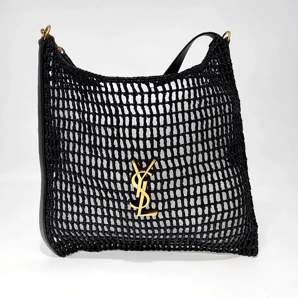 Saint Laurent Raffia Oxalis Shoulder Bag (781289)