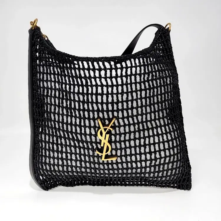 Saint Laurent Raffia Oxalis Shoulder Bag (781289)-Hover-Image