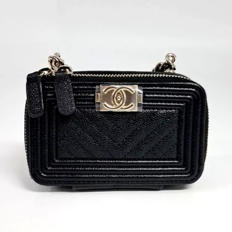 Chanel Caviar Chevron Boy Mini Crossbody Bag-Hover-Image