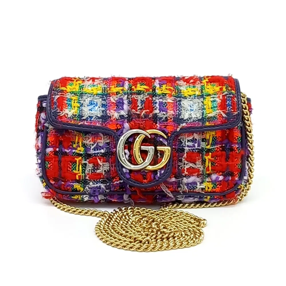 Gucci Tweed Super Mini Crossbody Bag (476433)