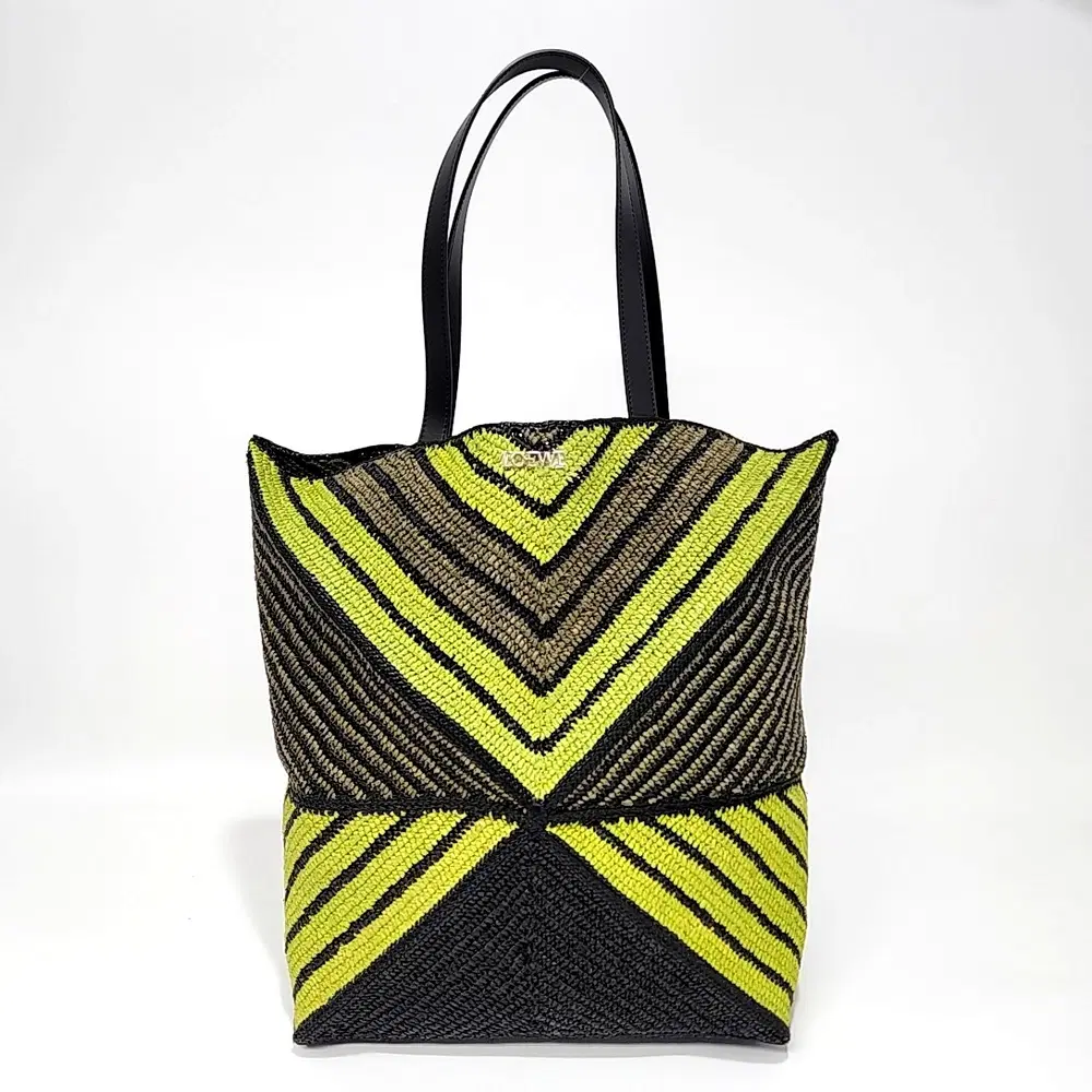 Loewe Paulas Ibiza Puzzle Fold Raffia Tote Bag