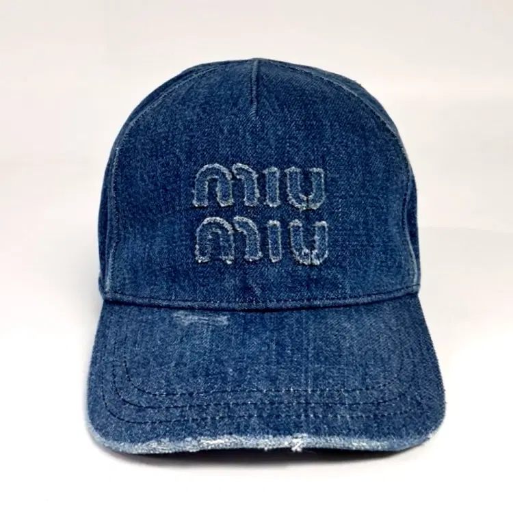 Miu Miu Logo Denim Cap-Hover-Image
