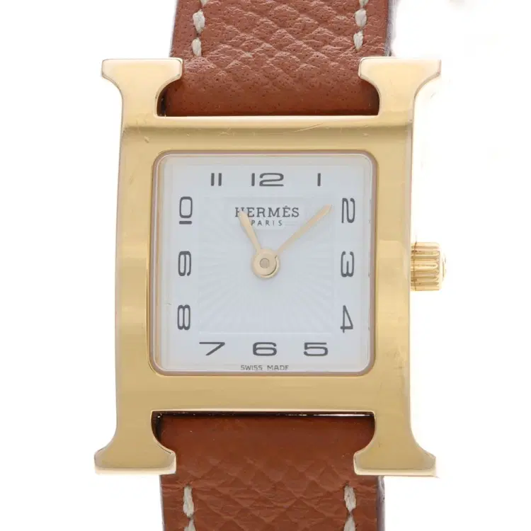Hermès H-Hour Gold-Plated Watch (Hh1.201E)-Hover-Image
