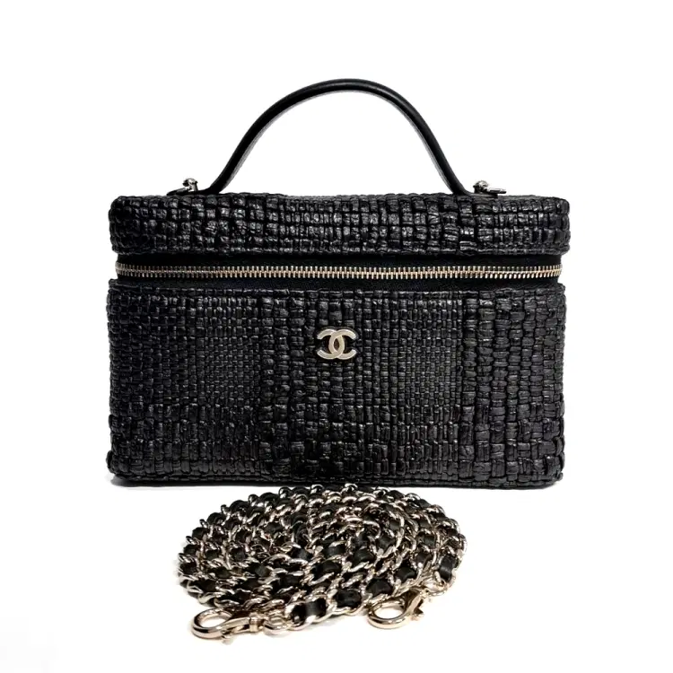 Chanel Raffia Vanity Top Handle Crossbody Bag-Hover-Image
