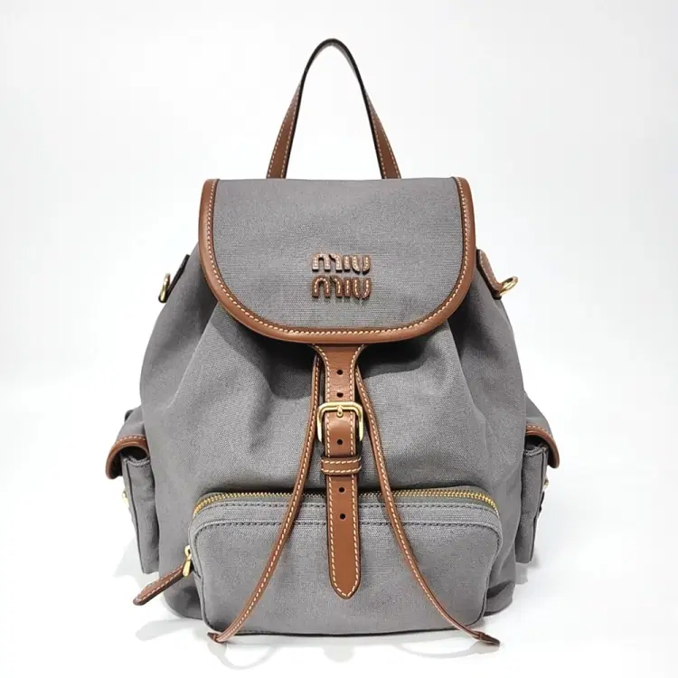 Miu Miu Canvas Backpack Medium (5Bz042)-Hover-Image