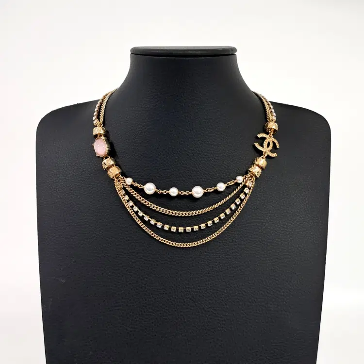 Chanel Pearl-Embellished Layered Necklace-Hover-Image
