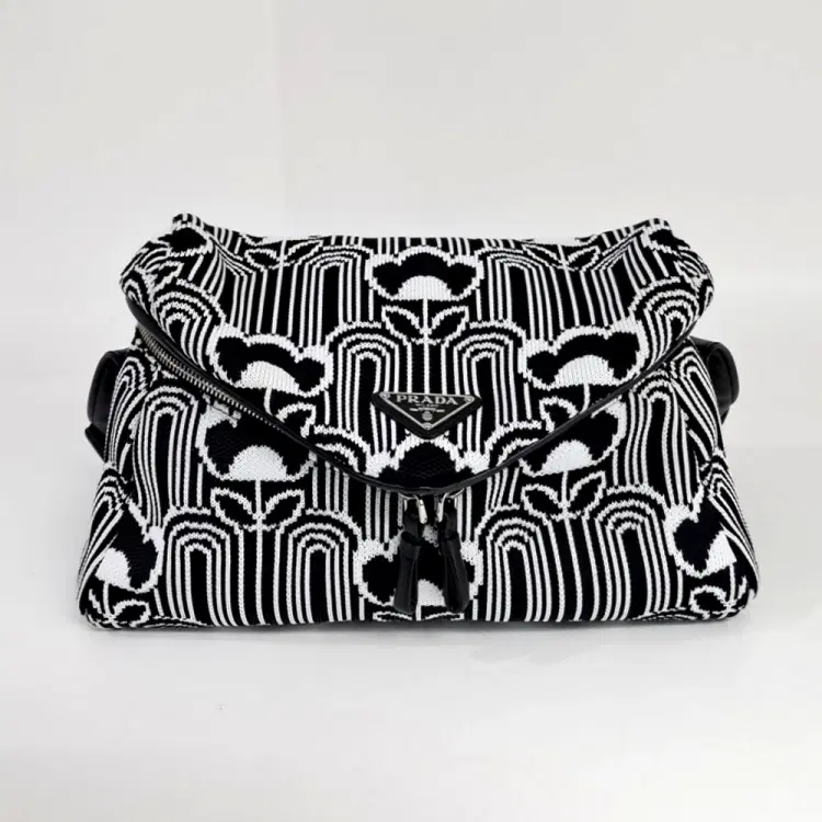 Prada Jacquard Shoulder Bag (1Bc165)-Hover-Image
