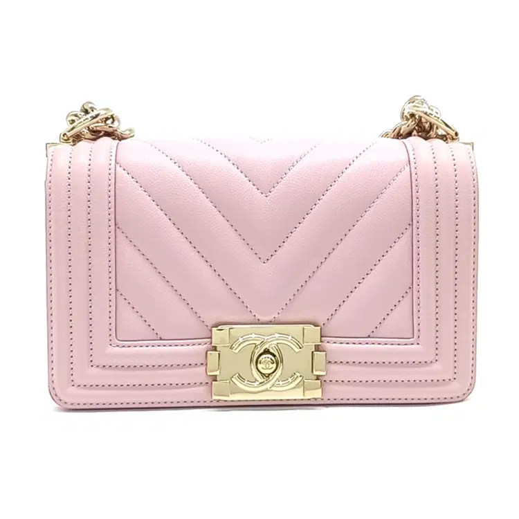 Chanel Caviar Chevron Boy Bag Small-Hover-Image