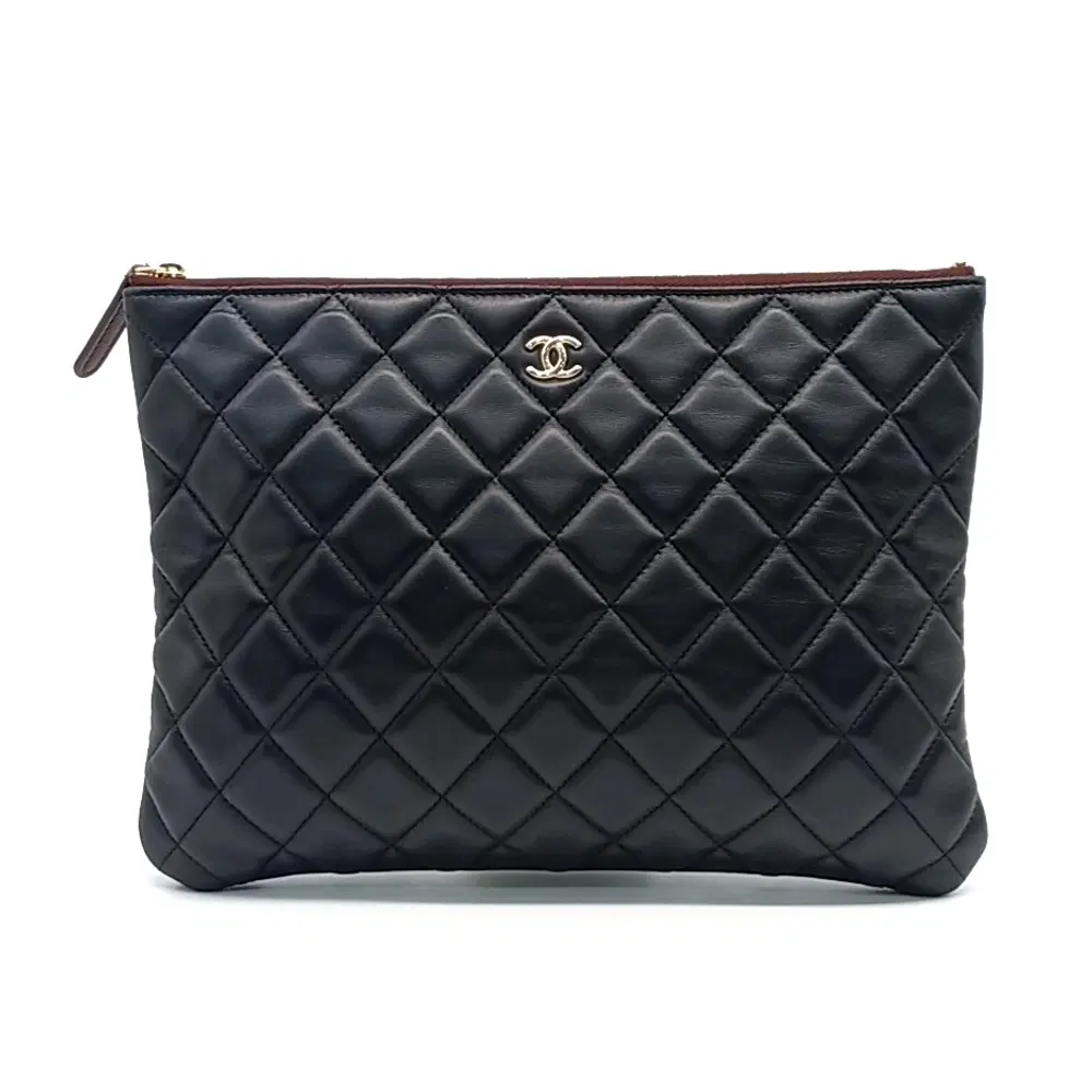 Chanel Lambskin Clutch New Medium
