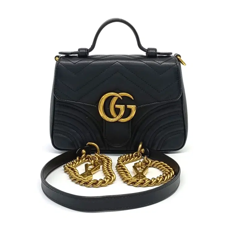 Gucci Marmont Mini Top Handle Shoulder Bag (547260)-Hover-Image