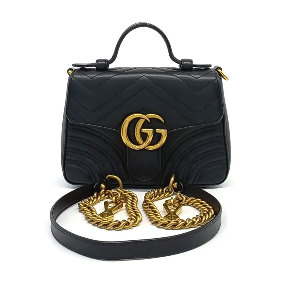 Gucci Marmont Mini Top Handle Shoulder Bag (547260)