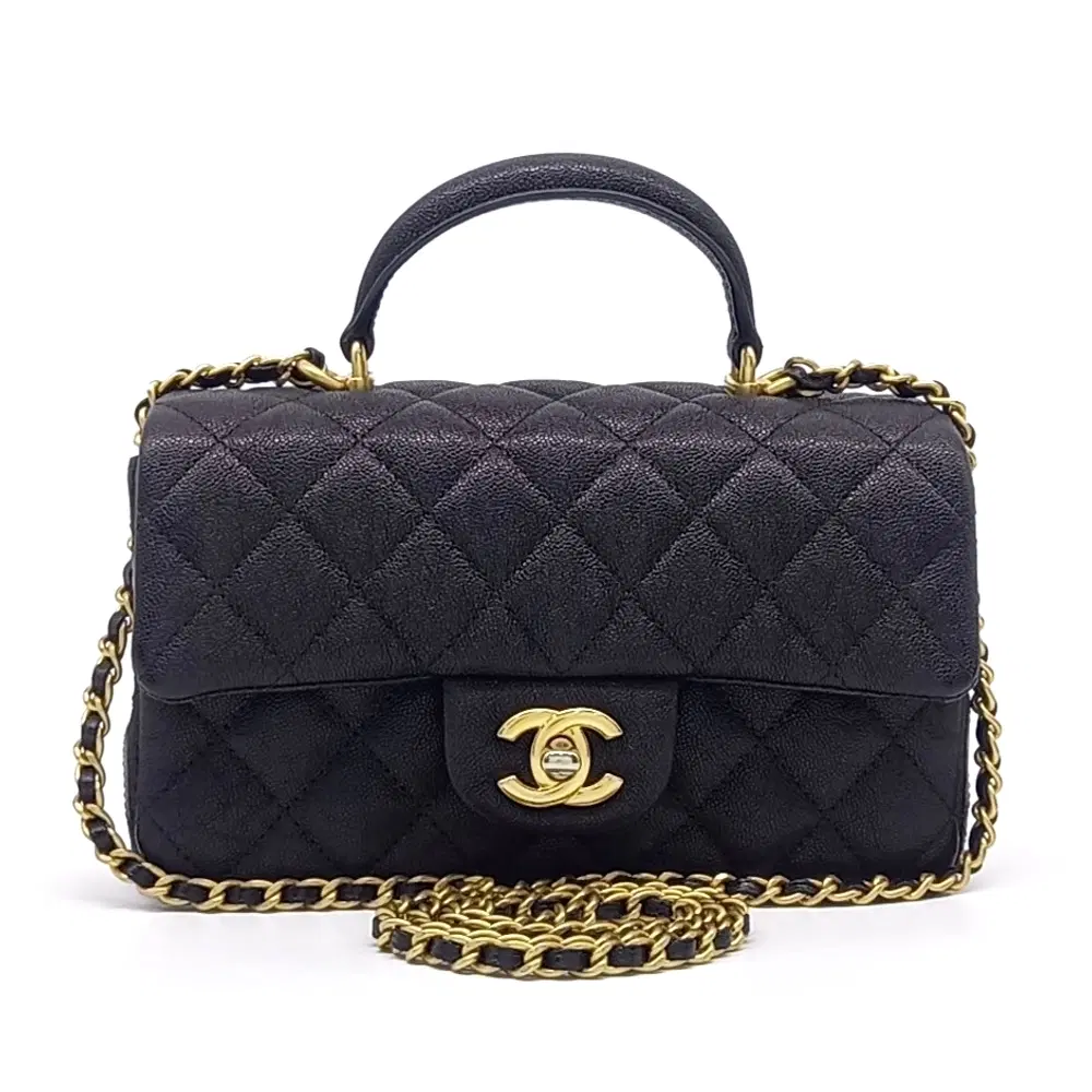 Chanel Caviar Top Handle New Mini Crossbody Bag As2431