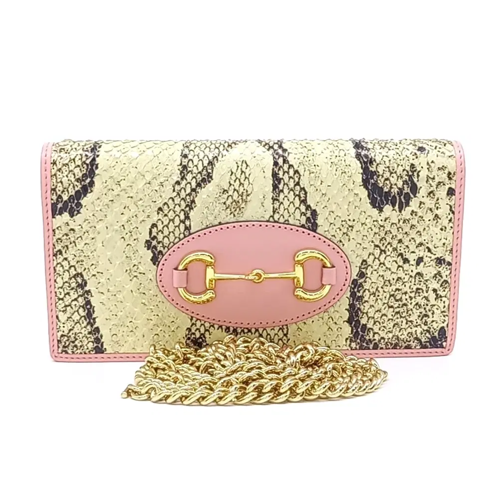 Gucci Python Horsebit Chain Long Wallet (621892)