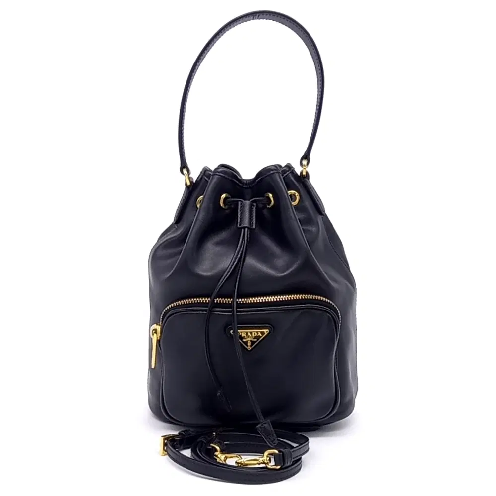 Prada Soft Calf Bucket Tote And Crossbody Bag (1Bh038)