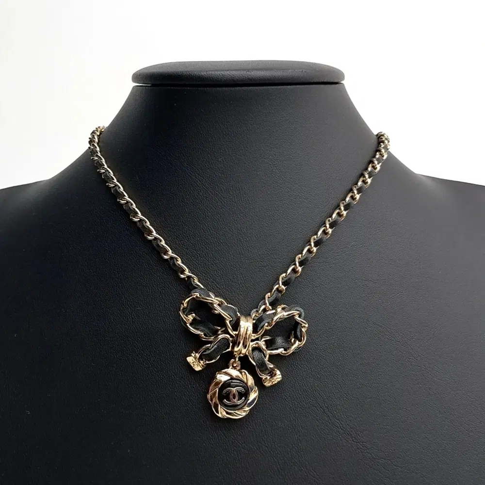 Chanel Ribbon Chain Necklace