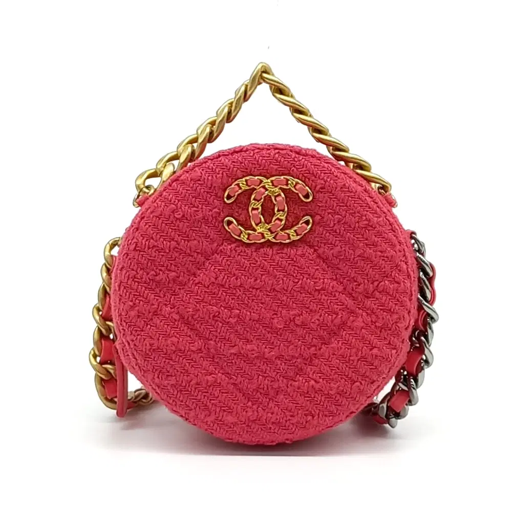 Chanel 19 Tweed Round Mini Crossbody Bag