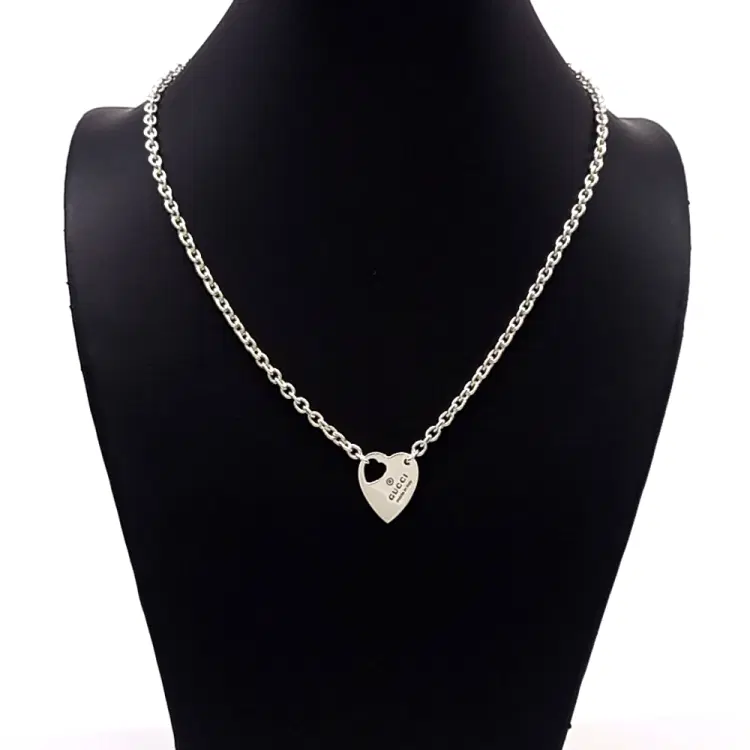 Gucci Silver Heart Necklace-Hover-Image