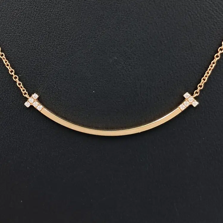 Tiffany & Co. Diamond T Smile Necklace (Small)-Hover-Image