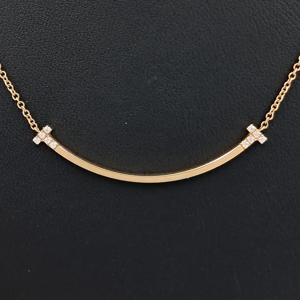 Tiffany & Co. Diamond T Smile Necklace (Small)
