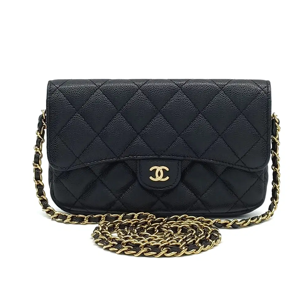 Chanel Caviar Phone Holder Mini Crossbody Bag