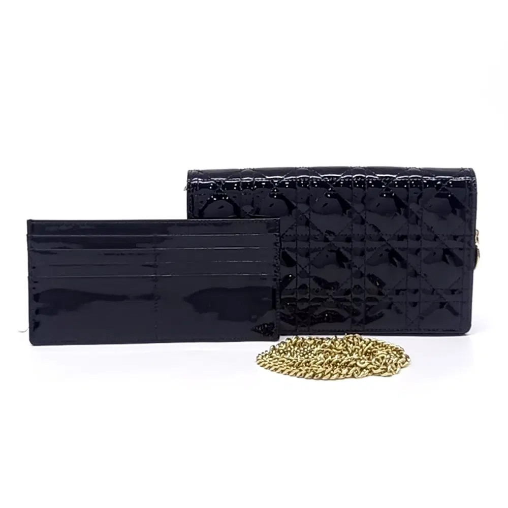 Christian Dior Patent Cannage Chain Crossbody Bag