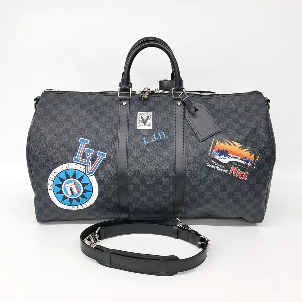 Louis Vuitton Graphite World Tour Bandouliere Keepall 55