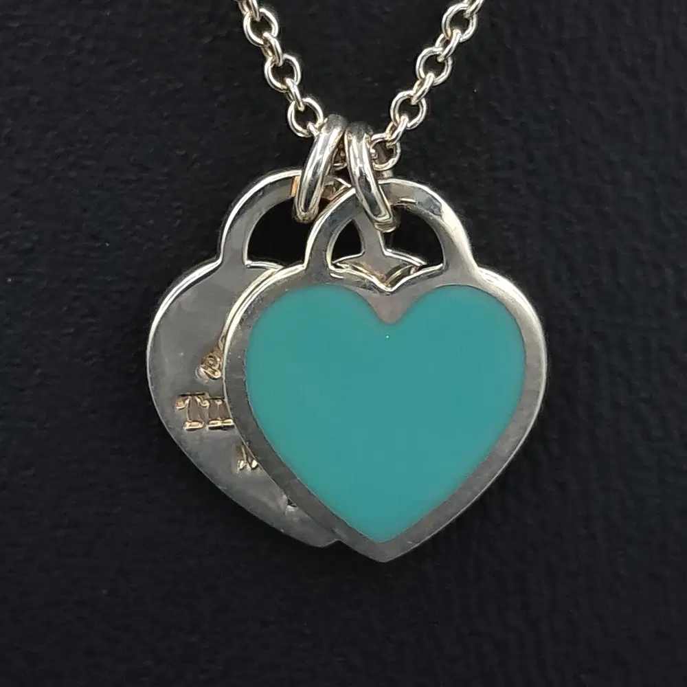 Tiffany & Co. Silver Return To Double Heart Tag Necklace