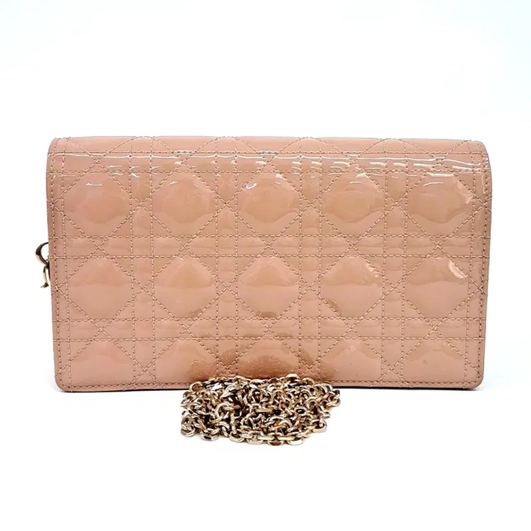 Christian Dior Patent Cannage Chain Crossbody Bag S0204-Hover-Image