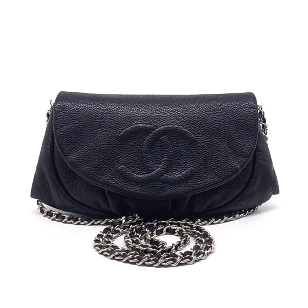 Chanel Caviar Half Moon Mini Crossbody Bag