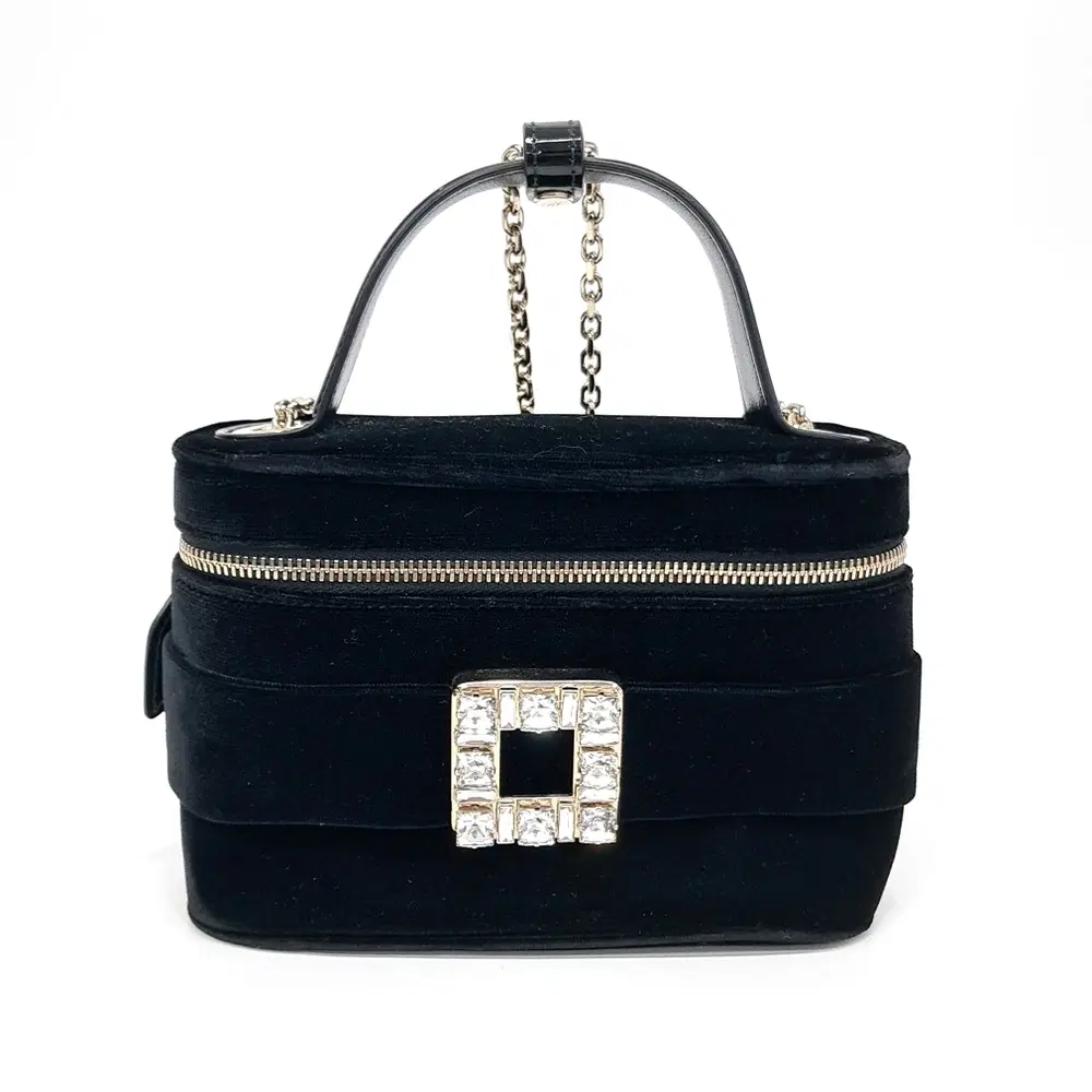 Roger Vivier Velvet Top Handle Vanity Bag