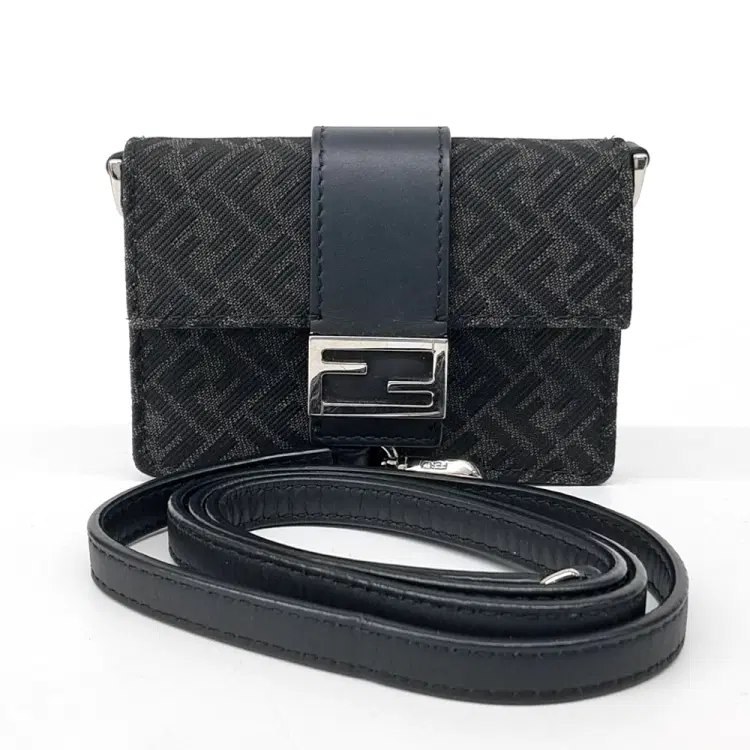 Fendi Flat Baguette Micro Card Holder And Crossbody Bag (7M0311)-Hover-Image
