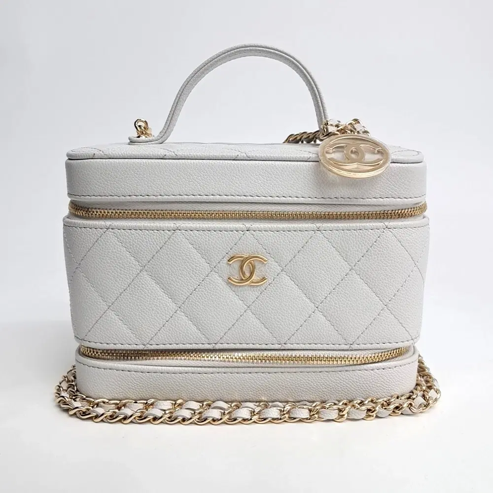 Chanel Caviar Top Handle Vanity Chain Crossbody Bag