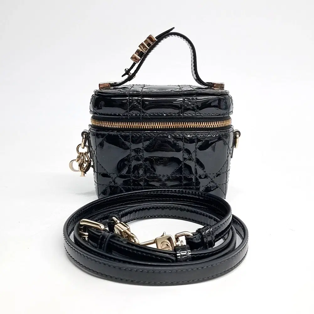 Christian Dior Patent Cannage Micro Vanity