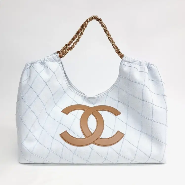 Chanel Coco Beach Denim Shopping Bag-Hover-Image