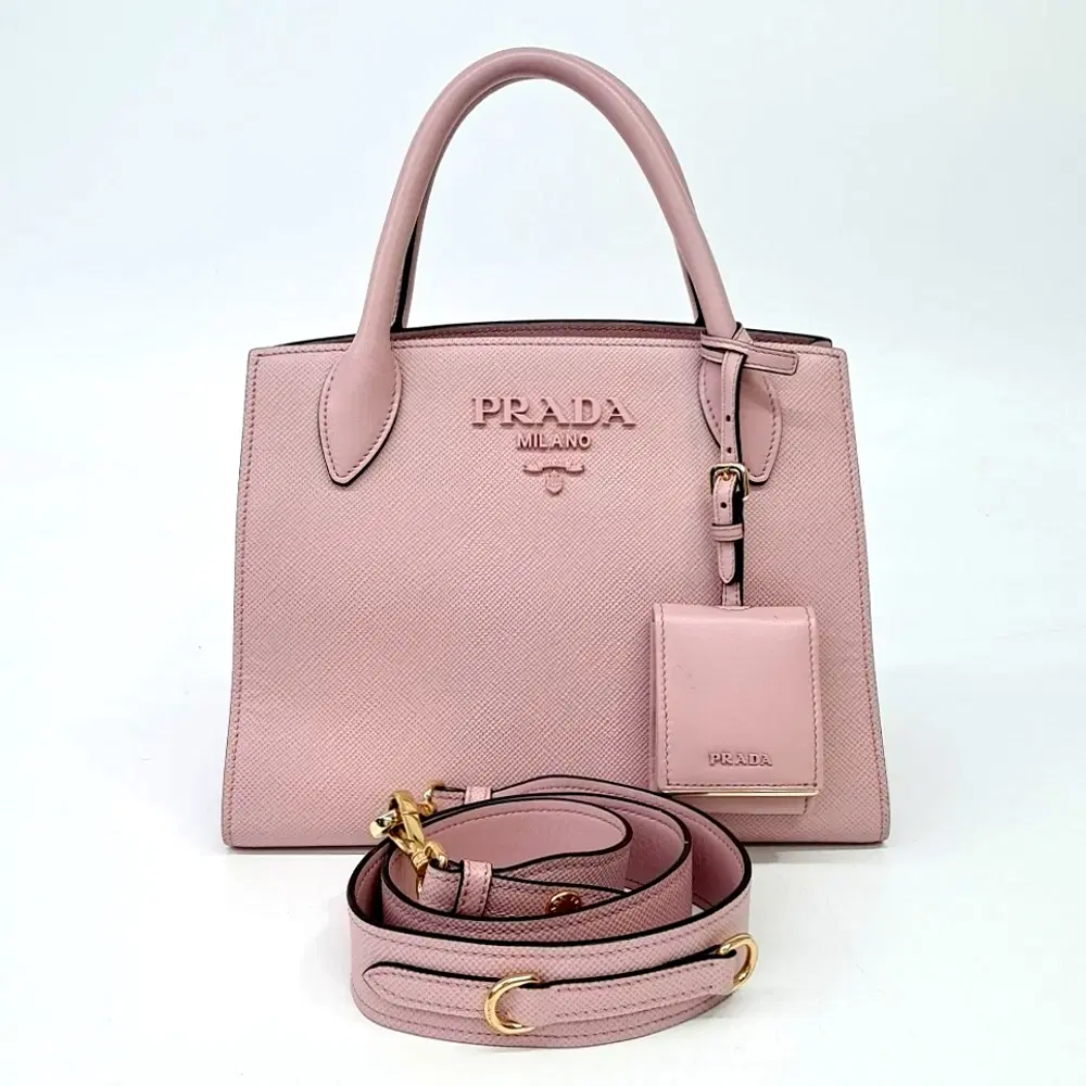 Prada Saffiano Monochrome Tote And Shoulder Bag