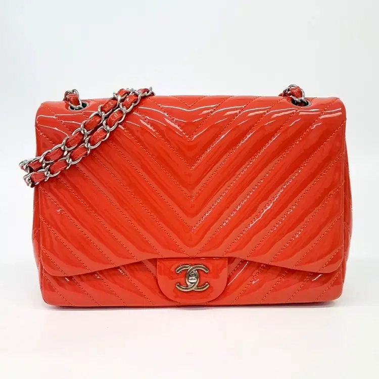 Chanel Patent Chevron Classic Jumbo-Hover-Image