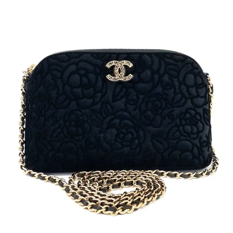 Chanel Velvet Camellia Chain Crossbody Bag Ap4739-Hover-Image