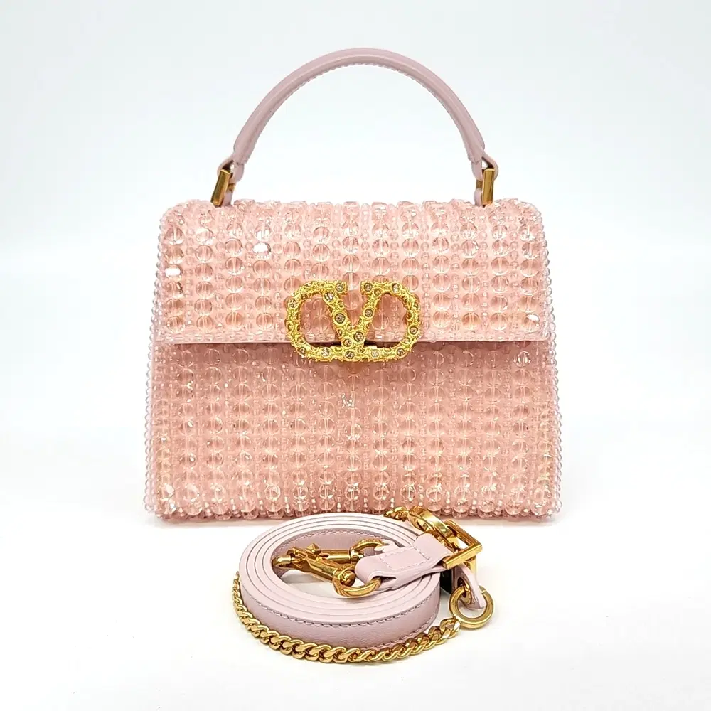 Valentino Beaded V-Sling Top Handle Bag Mini
