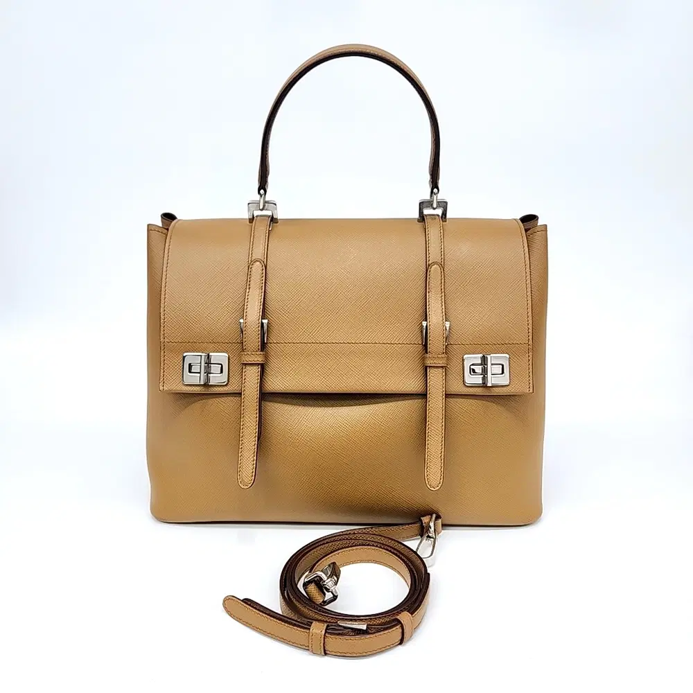 Prada Saffiano Tote And Shoulder Bag (Bn2790)