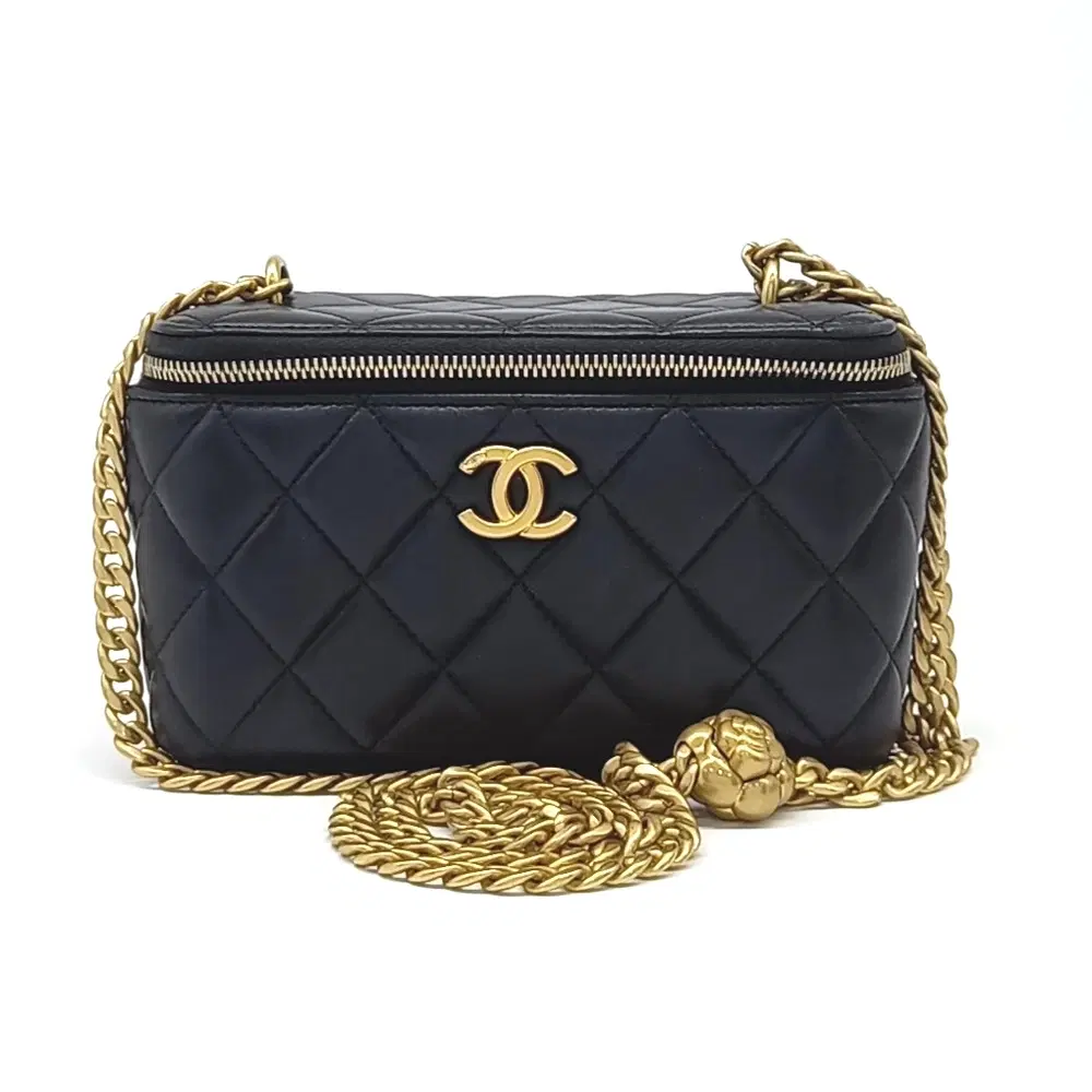 Chanel Camellia Golden Ball Vanity Small Crossbody Bag