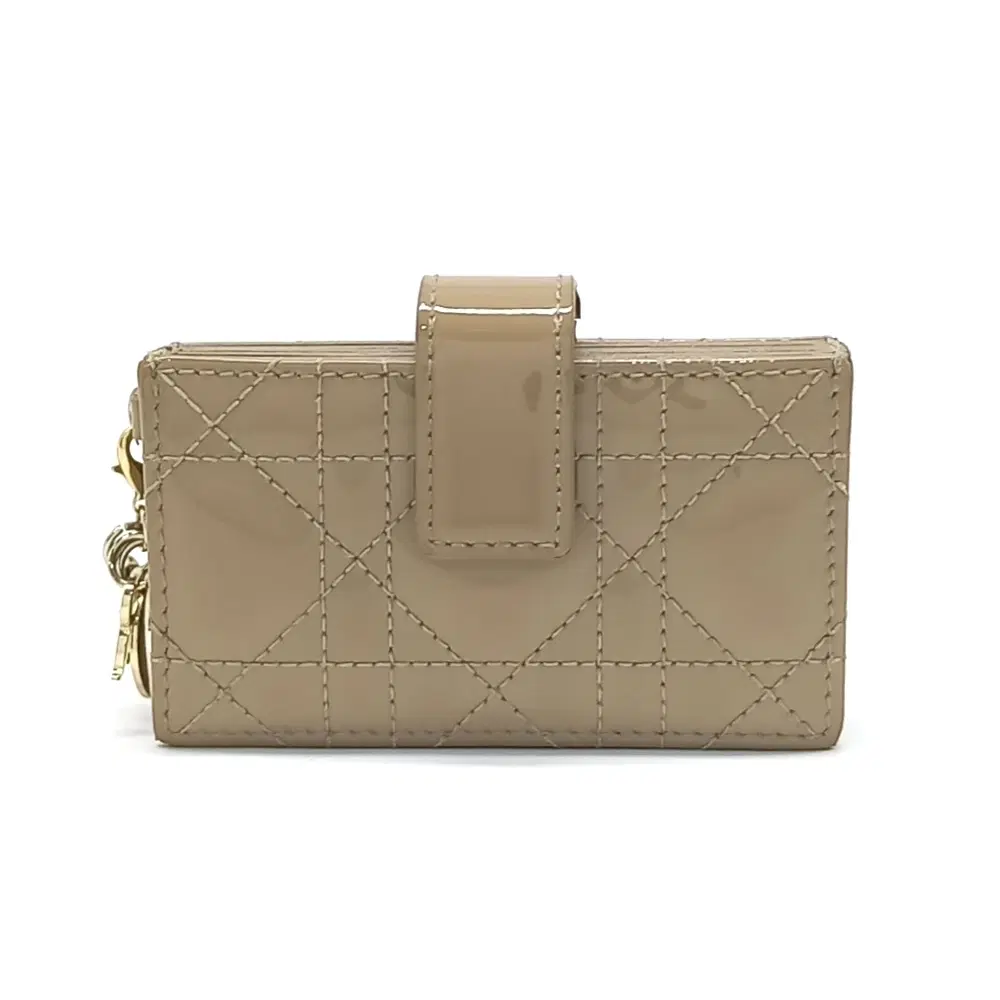 Christian Dior Patent Cannage Accordion Card Wallet