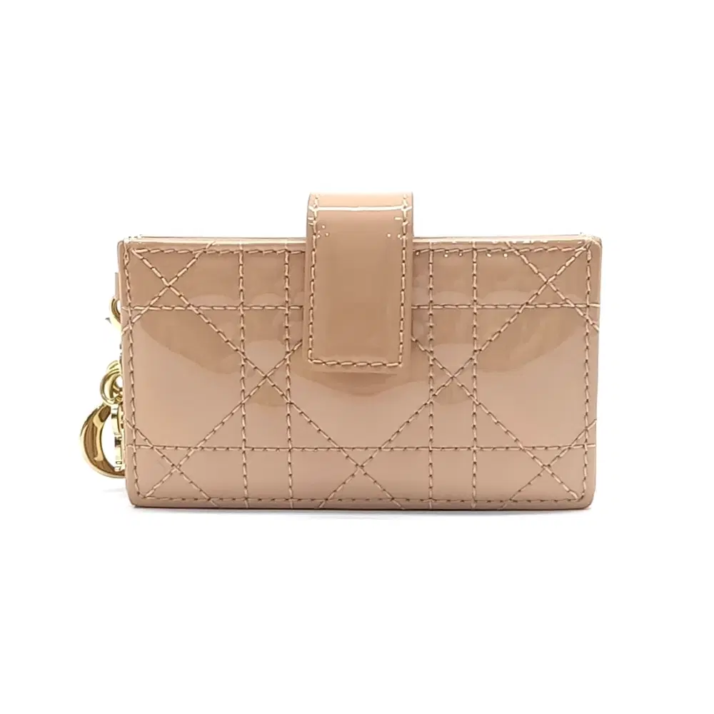 Christian Dior Patent Cannage Accordion Card Wallet