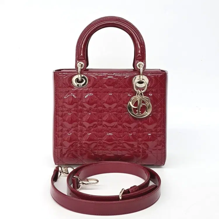 Christian Dior Patent Lady Dior Bag Medium-Hover-Image