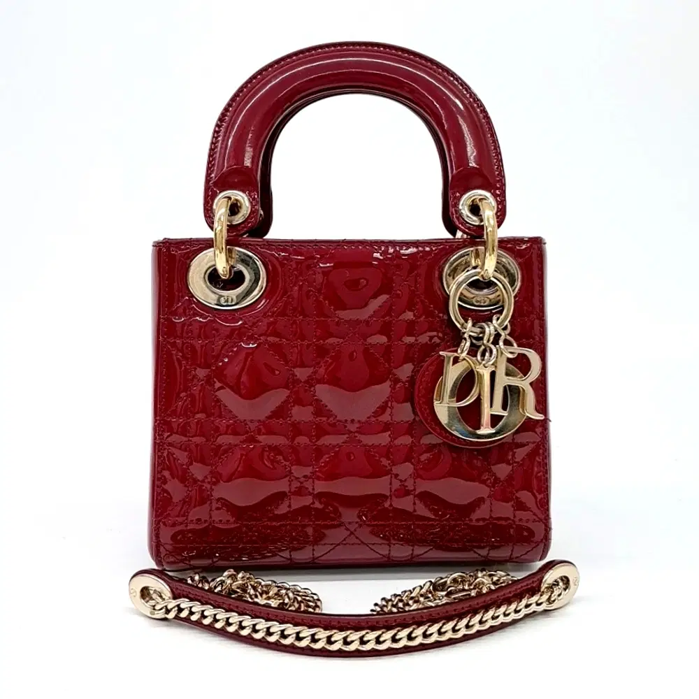 Christian Dior Patent Cannage Lady Dior Bag Mini