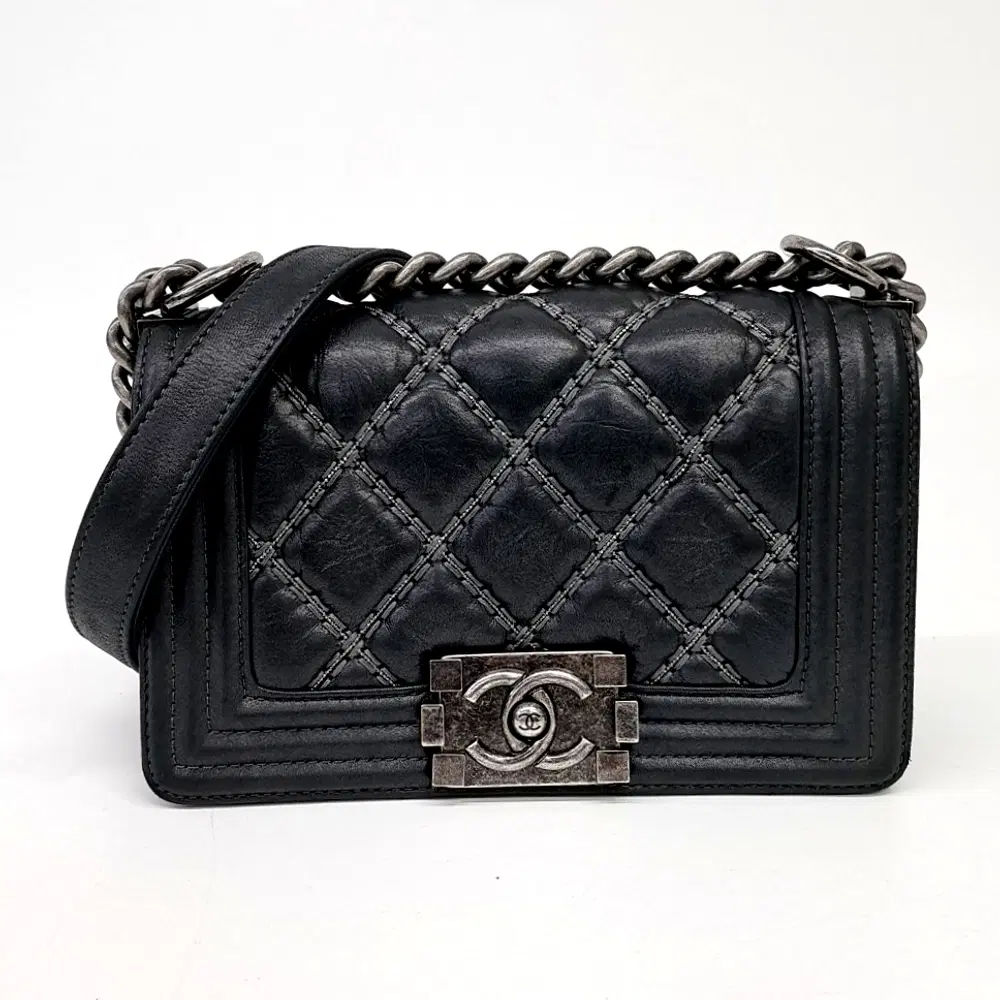 Chanel Double Stitch Boy Bag Small