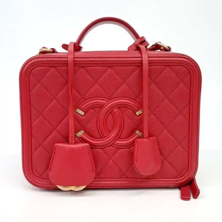 Chanel Caviar Cosmetic Tote And Shoulder Bag-Hover-Image
