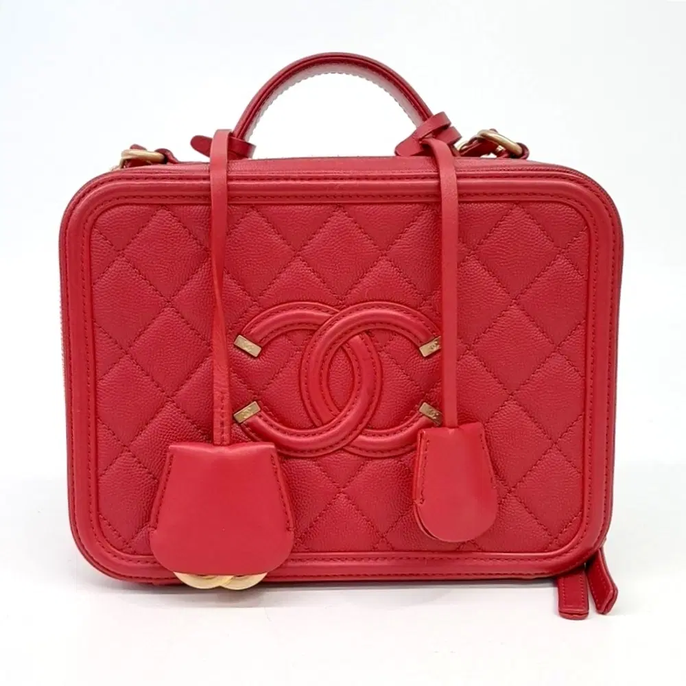 Chanel Caviar Cosmetic Tote And Shoulder Bag
