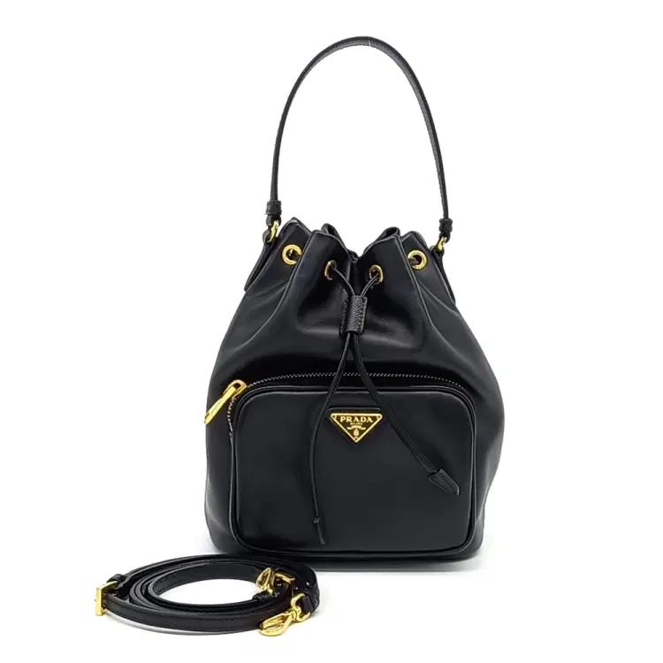 Prada Soft Calf Bucket Tote And Crossbody Bag (1Bh038)-Hover-Image