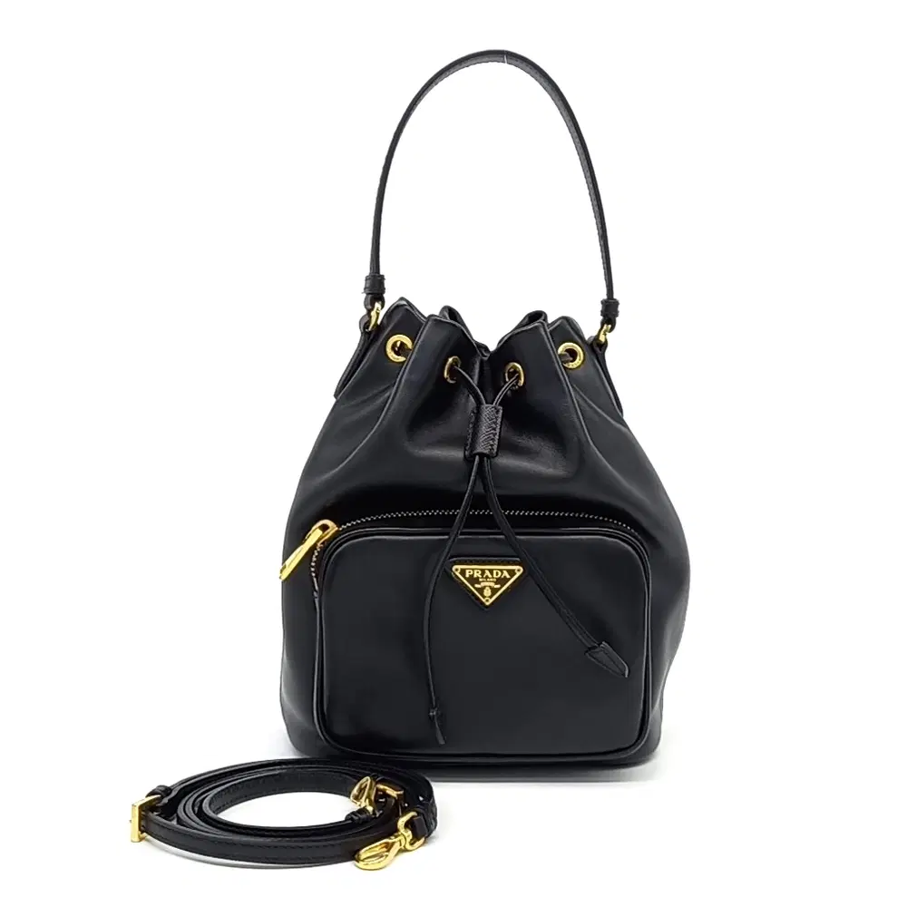 Prada Soft Calf Bucket Tote And Crossbody Bag (1Bh038)