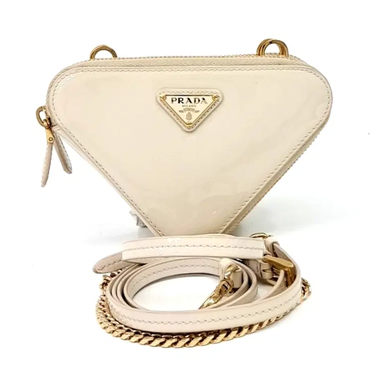 Prada Patent Triangle Mini Pouch-Hover-Image